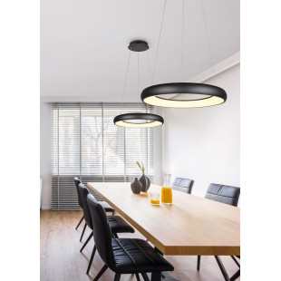 Lampa wisząca okrągła z regulacją barwy światła Cardona LED 62cm czarny mat Trio