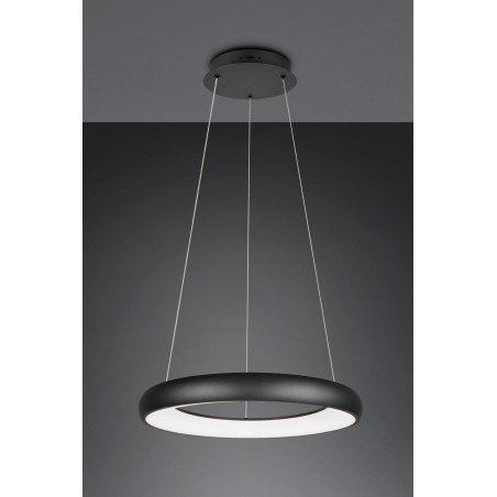 Lampa wisząca okrągła z regulacją barwy światła Cardona LED 62cm czarny mat Trio