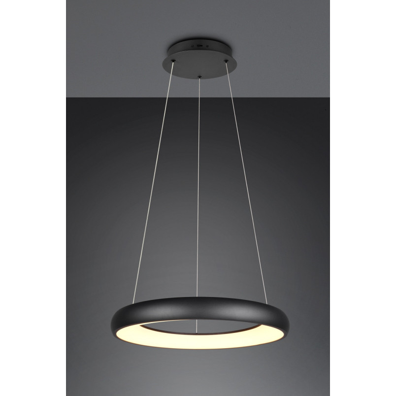 Lampa wisząca okrągła z regulacją barwy światła Cardona LED 62cm czarny mat Trio