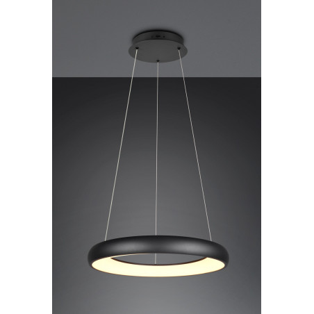 Lampa wisząca okrągła z regulacją barwy światła Cardona LED 62cm czarny mat Trio
