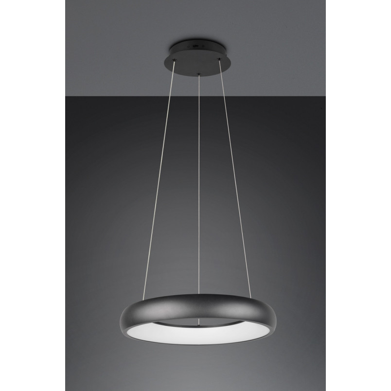 Lampa wisząca okrągła z regulacją barwy światła Cardona LED 46cm czarny mat Trio