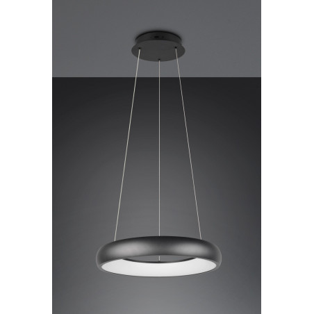Lampa wisząca okrągła z regulacją barwy światła Cardona LED 46cm czarny mat Trio