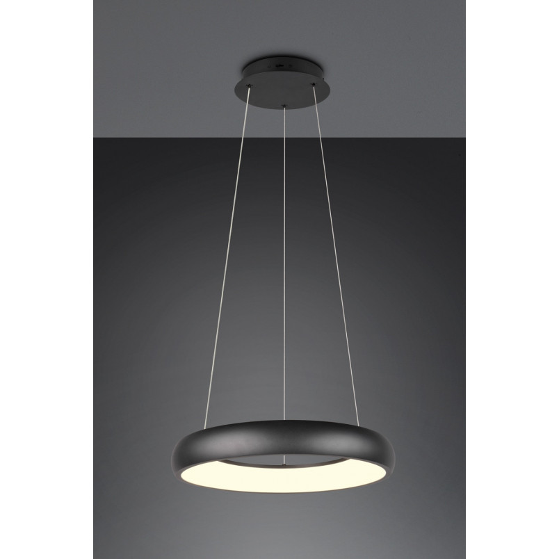 Lampa wisząca okrągła z regulacją barwy światła Cardona LED 46cm czarny mat Trio