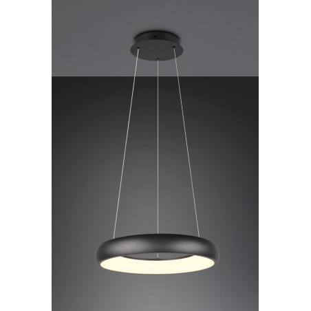 Lampa wisząca okrągła z regulacją barwy światła Cardona LED 46cm czarny mat Trio