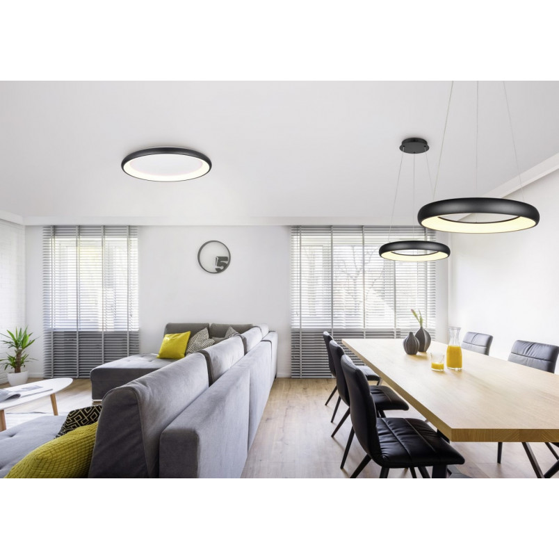 Plafon nowoczesny z regulacją barwy światła Cardona LED 75cm czarny mat Trio