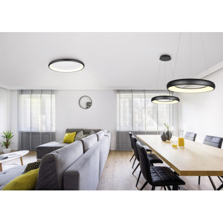 Plafon nowoczesny z regulacją barwy światła Cardona LED 75cm czarny mat Trio