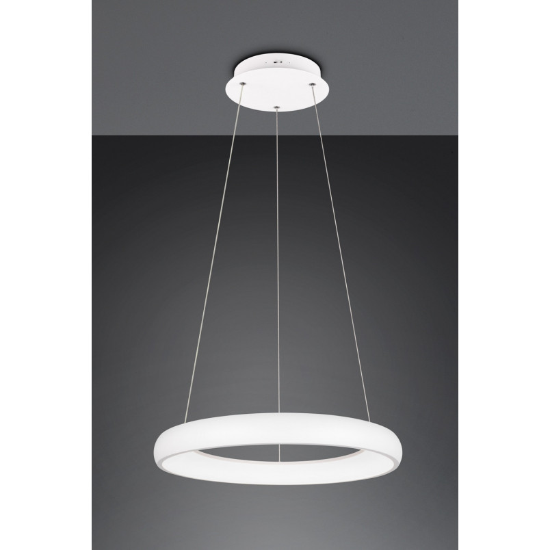 Lampa wisząca okrągła z regulacją barwy światła Cardona LED 62cm biały mat Trio