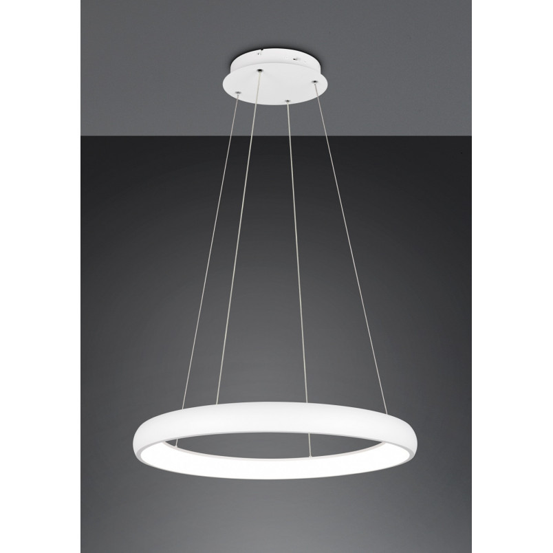 Lampa wisząca okrągła z regulacją barwy światła Cardona LED 75cm biały mat Trio