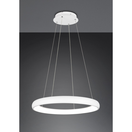 Lampa wisząca okrągła z regulacją barwy światła Cardona LED 75cm biały mat Trio