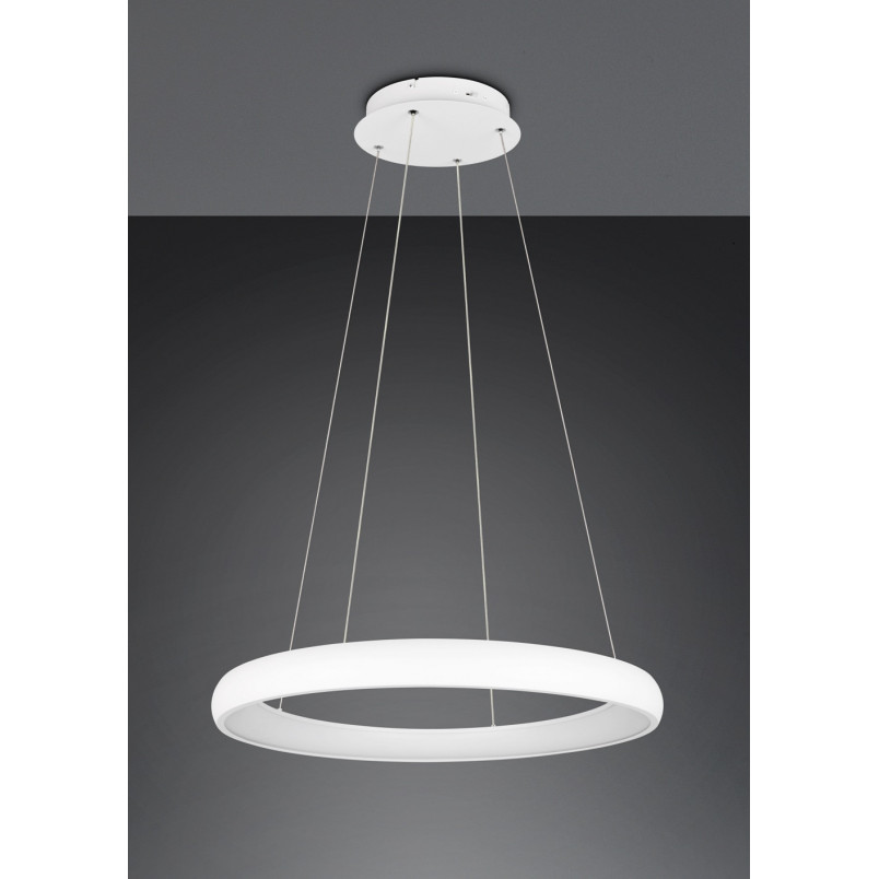 Lampa wisząca okrągła z regulacją barwy światła Cardona LED 75cm biały mat Trio