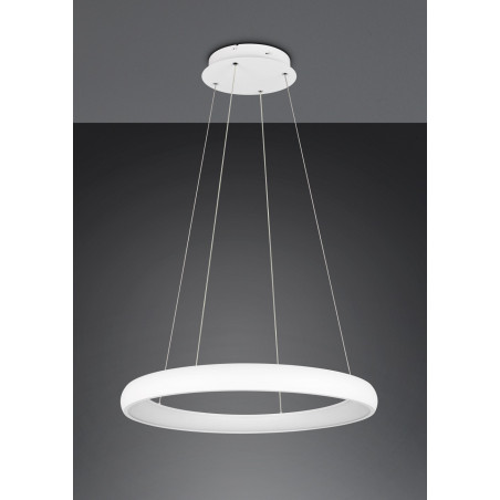 Lampa wisząca okrągła z regulacją barwy światła Cardona LED 75cm biały mat Trio