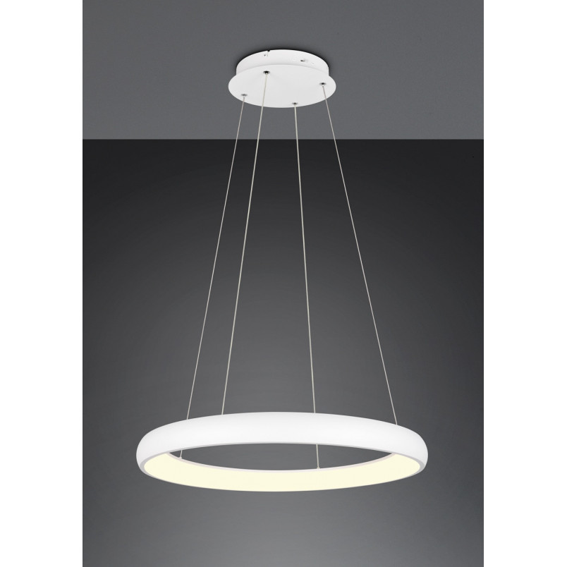 Lampa wisząca okrągła z regulacją barwy światła Cardona LED 75cm biały mat Trio