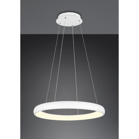 Lampa wisząca okrągła z regulacją barwy światła Cardona LED 75cm biały mat Trio