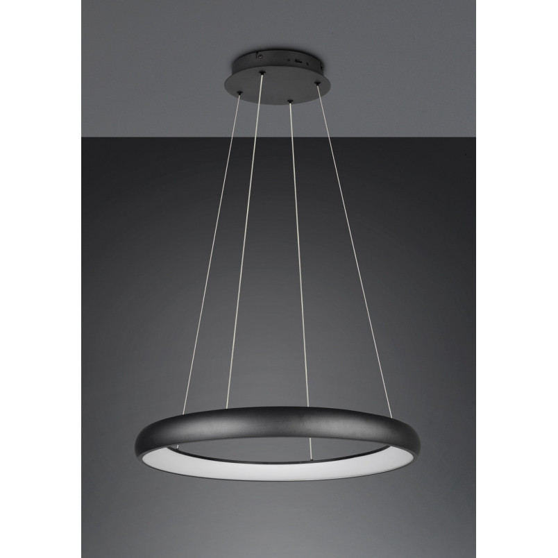 Lampa wisząca okrągła z regulacją barwy światła Cardona LED 75cm czarny mat Trio