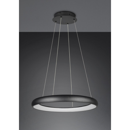 Lampa wisząca okrągła z regulacją barwy światła Cardona LED 75cm czarny mat Trio