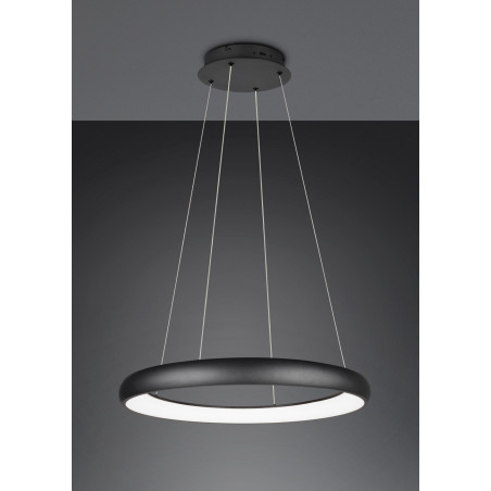 Lampa wisząca okrągła z regulacją barwy światła Cardona LED 75cm czarny mat Trio