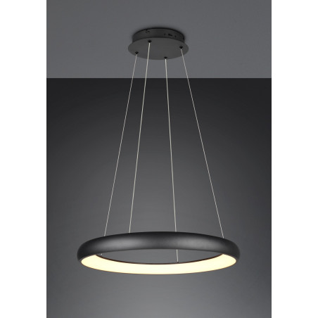 Lampa wisząca okrągła z regulacją barwy światła Cardona LED 75cm czarny mat Trio