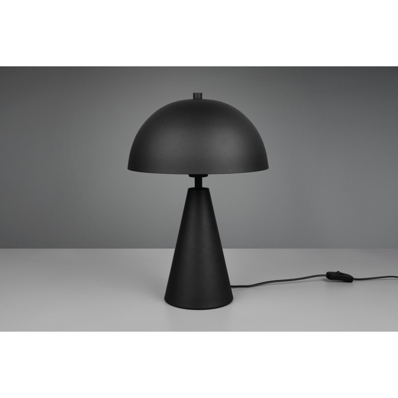 Lampa stołowa "grzybek" na stożkowej podstawie Alfie 30cm H43cm czarny mat Trio
