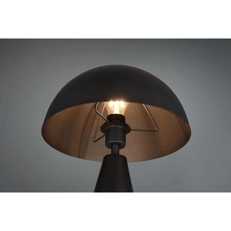 Lampa stołowa "grzybek" na stożkowej podstawie Alfie 30cm H43cm czarny mat Trio
