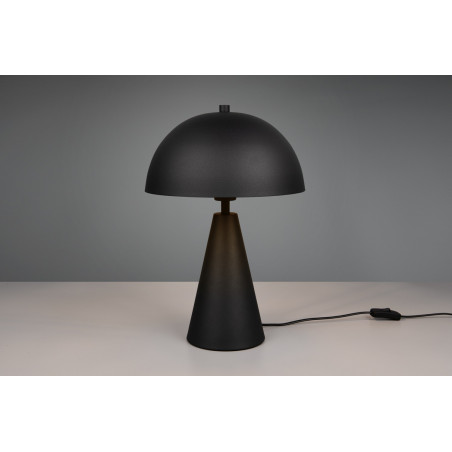 Lampa stołowa "grzybek" na stożkowej podstawie Alfie 30cm H43cm czarny mat Trio