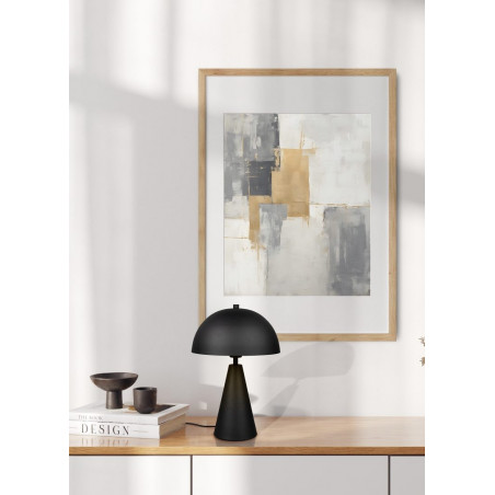 Lampa stołowa "grzybek" na stożkowej podstawie Alfie 30cm H43cm czarny mat Trio