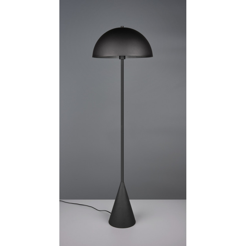Lampa podłogowa "grzybek" na stożkowej podstawie Alfie 130cm czarny mat Trio