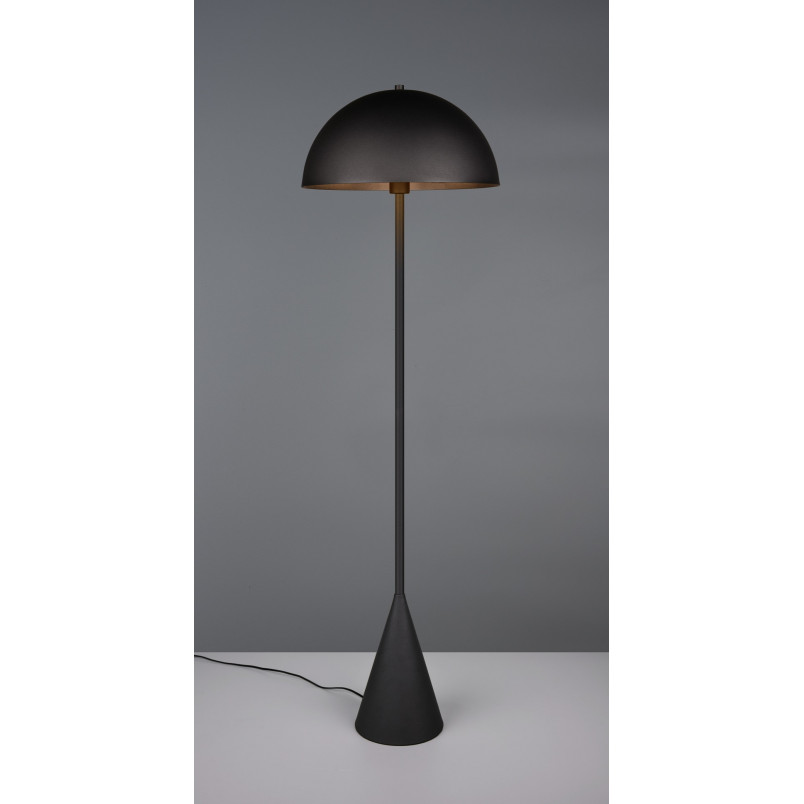 Lampa podłogowa "grzybek" na stożkowej podstawie Alfie 130cm czarny mat Trio
