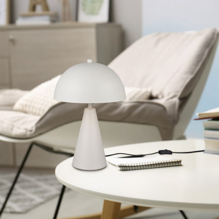 Lampa stołowa "grzybek" na stożkowej podstawie Alfie 30cm H43cm szara Trio