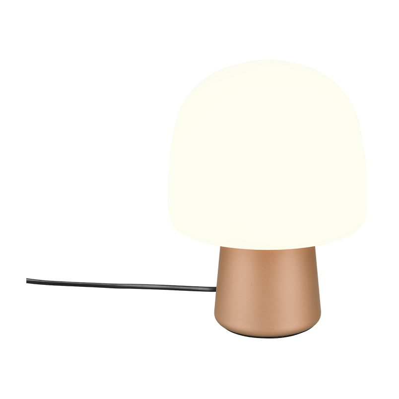 Lampa na stolik nocny szklana Steen 20cm biały / brąz Trio