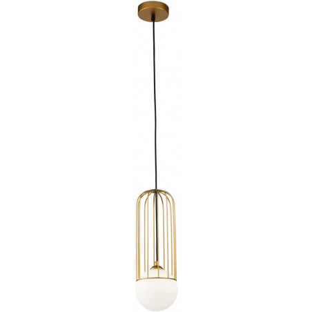 Lampa wisząca szklana kula glamour Telford 12cm biało-złota Maytoni