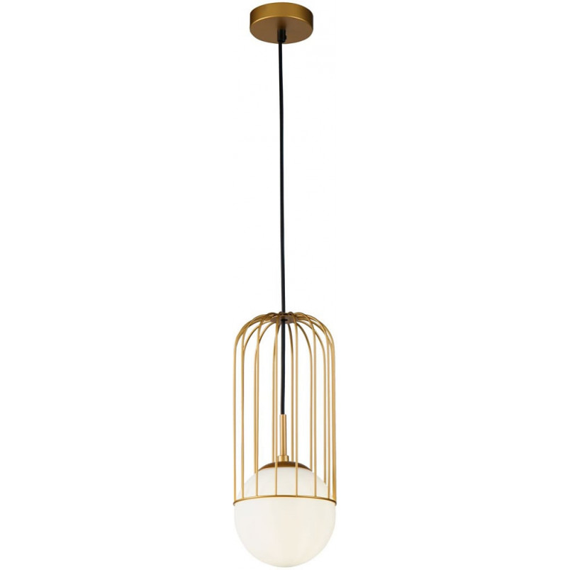 Lampa wisząca szklana kula glamour Telford 15cm biało-złota Maytoni