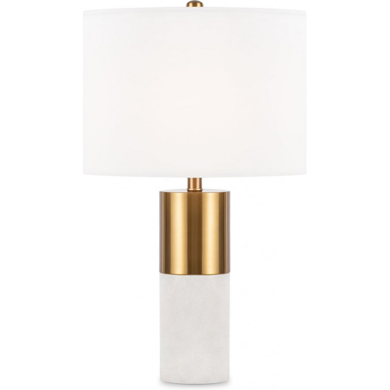Lampa stołowa glamour Bianco 39cm H65cm biało-mosiężna Maytoni