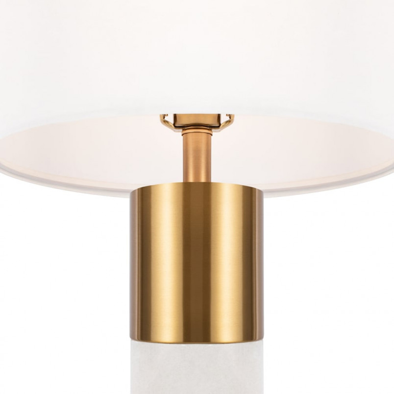 Lampa stołowa glamour Bianco 39cm H65cm biało-mosiężna Maytoni