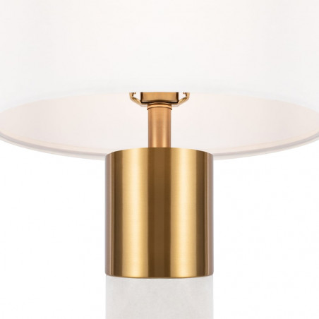 Lampa stołowa glamour Bianco 39cm H65cm biało-mosiężna Maytoni
