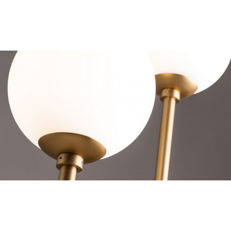 Lampa podłogowa 2 szklane kule The Sixth Sense 150cm biały / mosiądz Maytoni