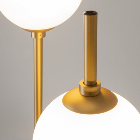 Lampa podłogowa 2 szklane kule The Sixth Sense 150cm biały / mosiądz Maytoni