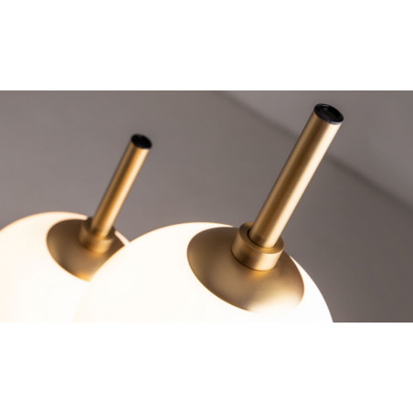 Lampa podłogowa 2 szklane kule The Sixth Sense 150cm biały / mosiądz Maytoni