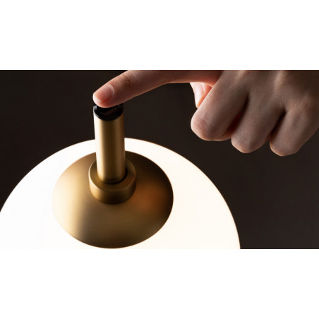 Lampa podłogowa 2 szklane kule The Sixth Sense 150cm biały / mosiądz Maytoni