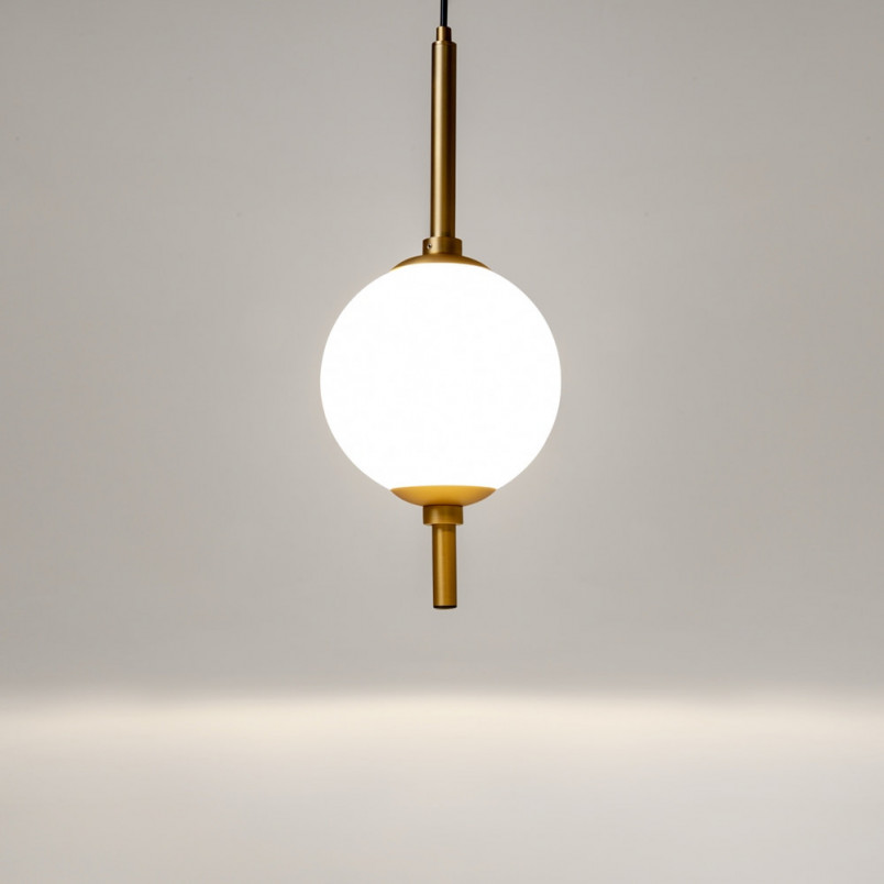 Lampa wisząca szklana kula The Sixth Sense 18cm biały / mosiądz Maytoni