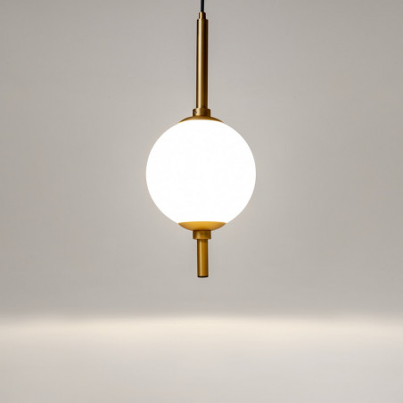 Lampa wisząca szklana kula The Sixth Sense 18cm biały / mosiądz Maytoni