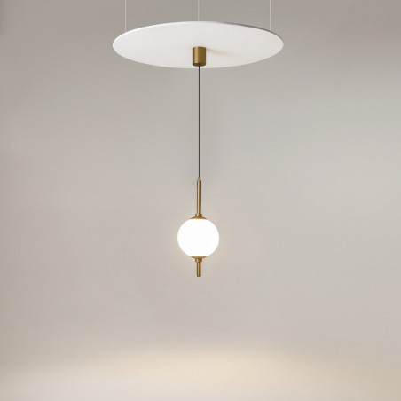 Lampa wisząca szklana kula The Sixth Sense 18cm biały / mosiądz Maytoni