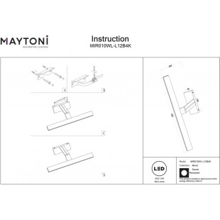 Kinkiet nad lustro Decart LED 4000K 55cm czarny Maytoni