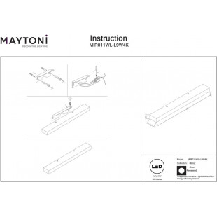 Kinkiet łazienkowy podłużny Orion LED 4000K 40cm biały Maytoni