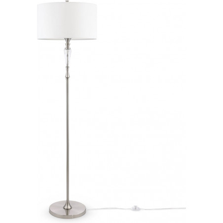 Lampa podłogowa z abażurem hampton Alicante 158cm biały / nikiel Maytoni
