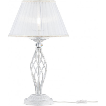 Lampa stołowa antyczna z abażurem Grace postarzany biały Maytoni