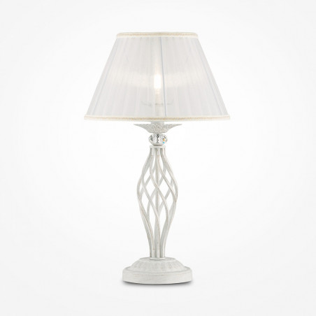 Lampa stołowa antyczna z abażurem Grace postarzany biały Maytoni