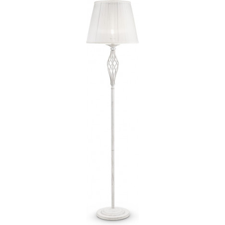 Lampa podłogowa antyczna z abażurem Grace postarzany biały Maytoni