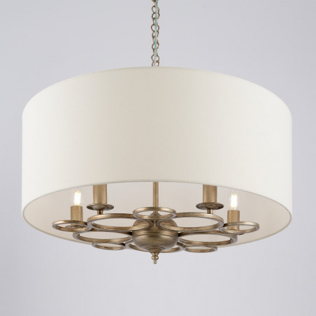 Lampa wisząca hampton z abażurem Anna 62cm beżowo-złota Maytoni