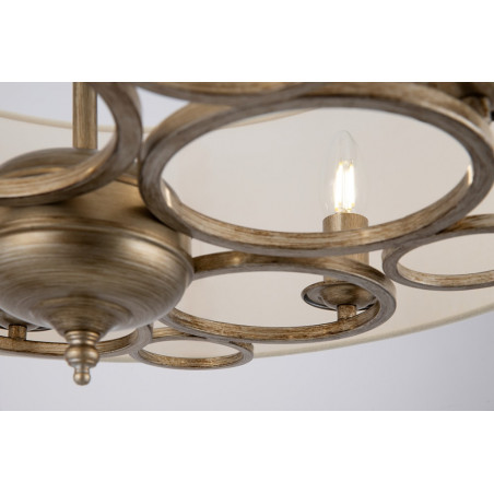 Lampa wisząca hampton z abażurem Anna 62cm beżowo-złota Maytoni
