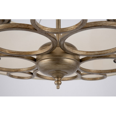 Lampa wisząca hampton z abażurem Anna 62cm beżowo-złota Maytoni
